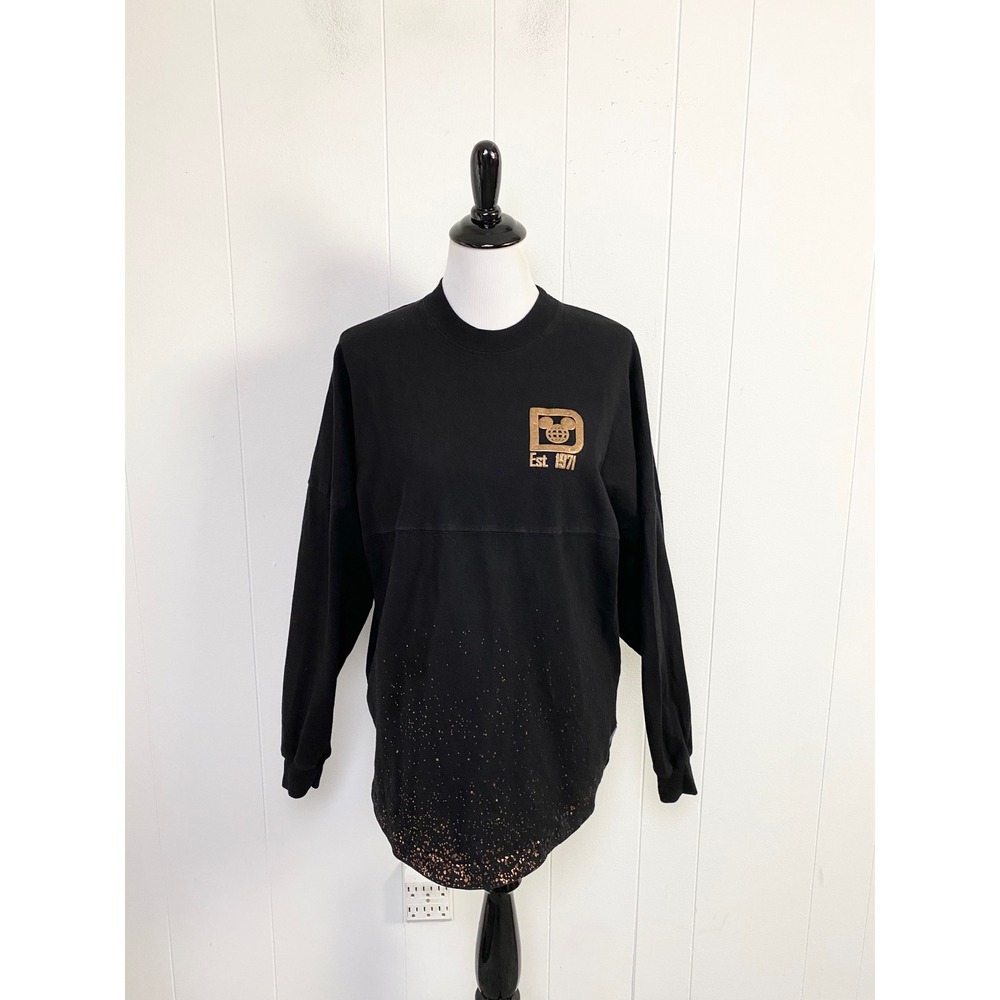 Disney Spirit Jersey Women's Small Walt Disney World Rose Gold Black Splatter